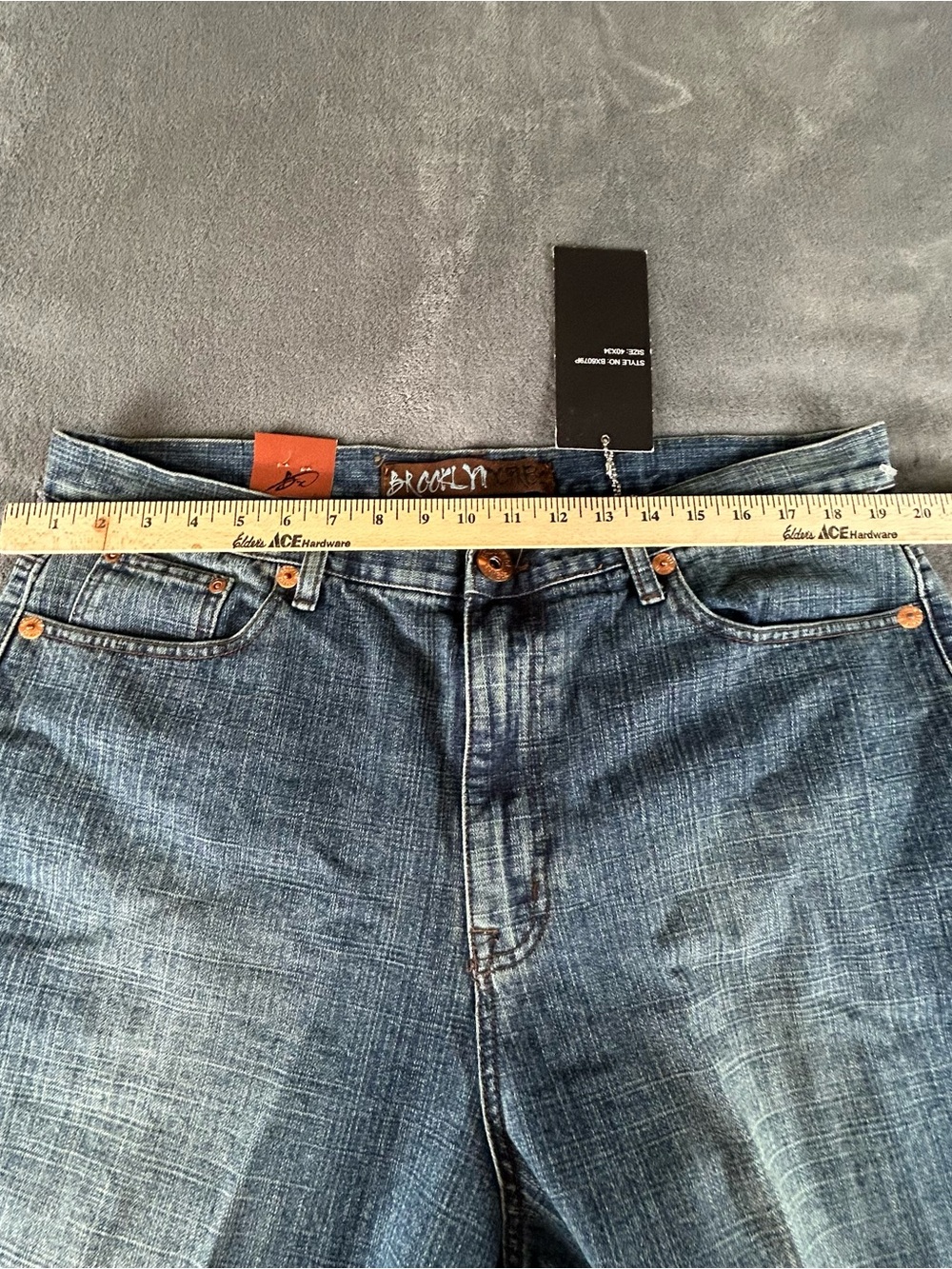 Brooklyn Xpress Baggy Jeans Mens 40 X 34 Wide Leg Skater Y2K Streetwear NWT - Picture 4 of 13